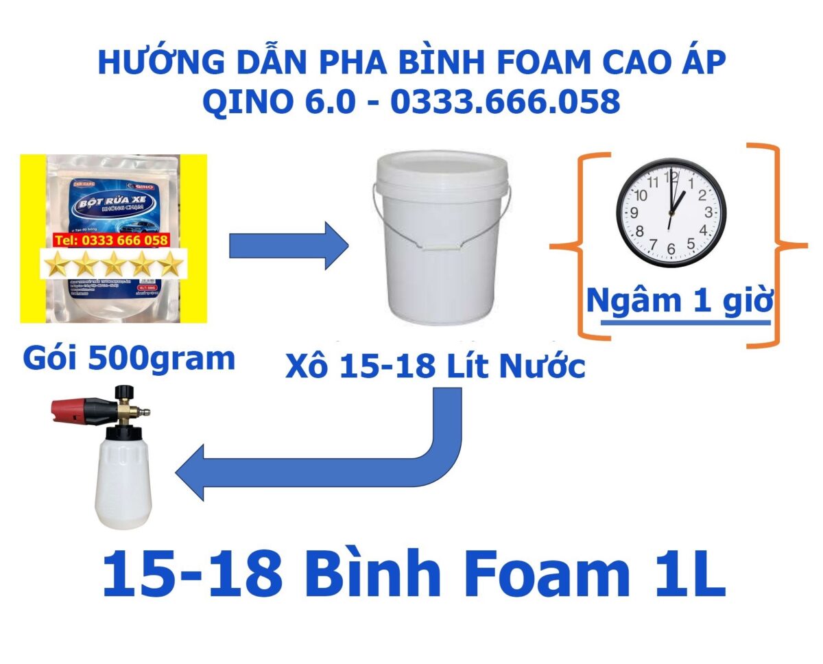 bột rửa xe không chạm qino 6.0 cao cấp
